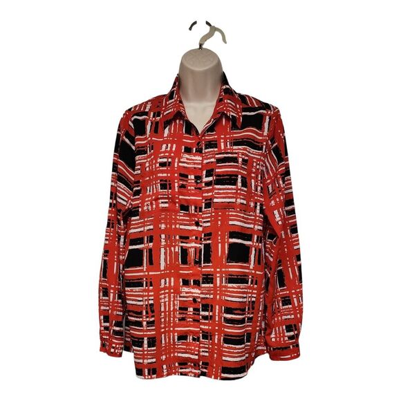 Susan Graver Top Women’s Size US 4 Long Sleeve Button Front Shirt Blouse - Picture 1 of 9